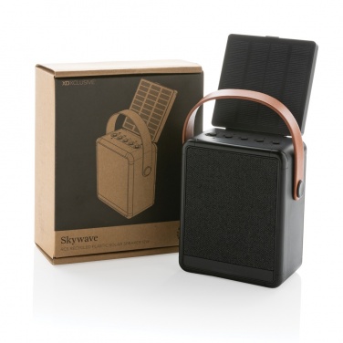 Logo trade promotional products image of: Skywave RCS recycled plastic solar speaker 12W